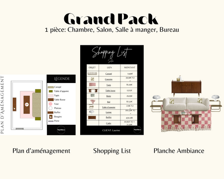 Offre Pack ( Planche Ambiance + Shopping Liste + Plan 2D )